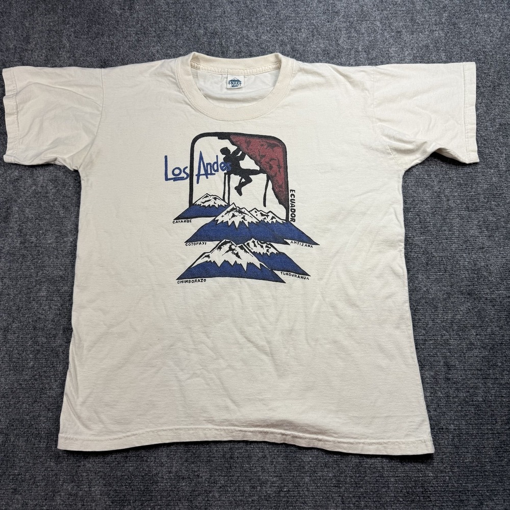 Vintage Los Andes Shirt Mens 2XL Ecuador Climbing Mountains Graphic 90s Tee